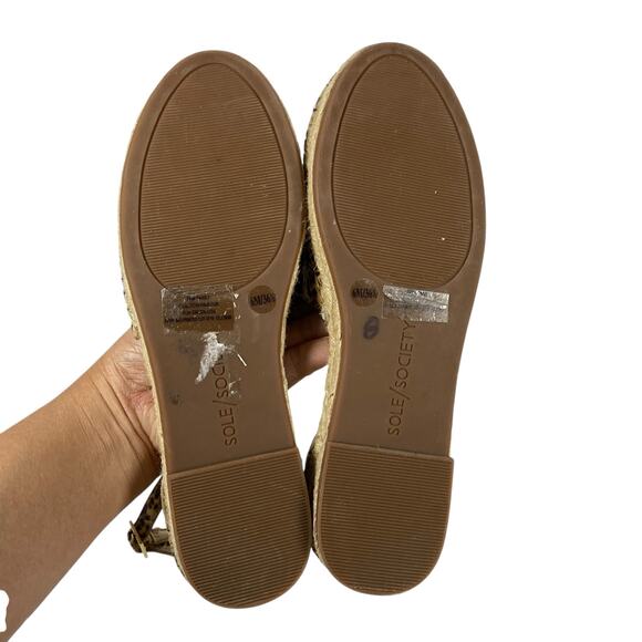 Sole Society Cheeta Print Espadrille Sandals Cow Hair Size 6M - Picture 5 of 7